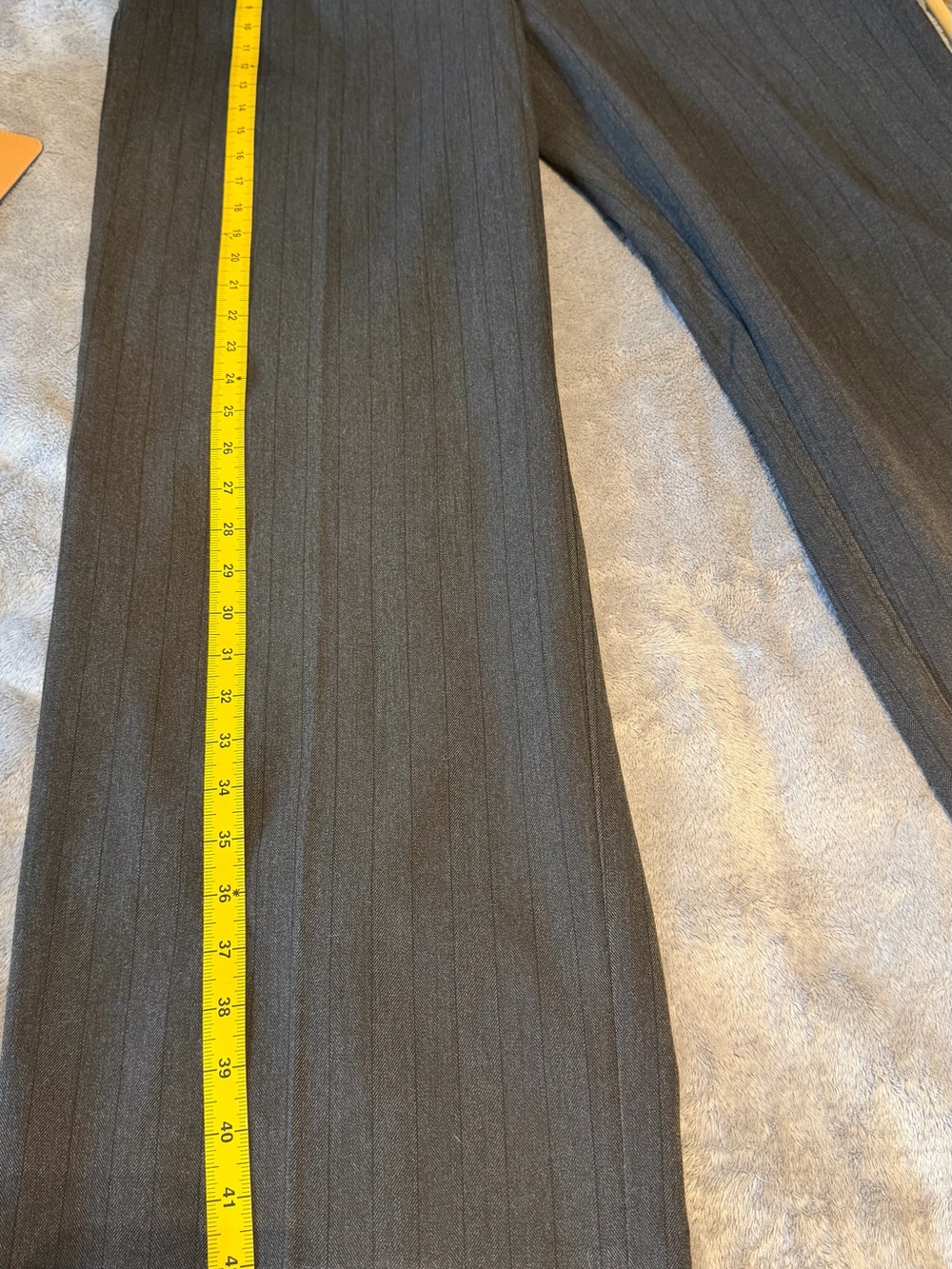 NWT ZARA Dark Grey Pinstripe Tailored Dress Pants Size XL - Picture 12 of 14